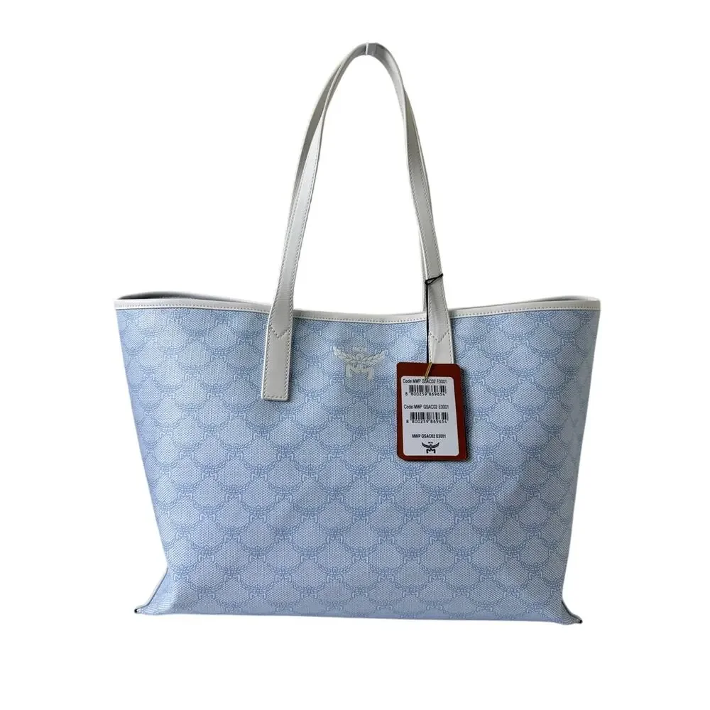 MCM reversible monogram tote baby blue